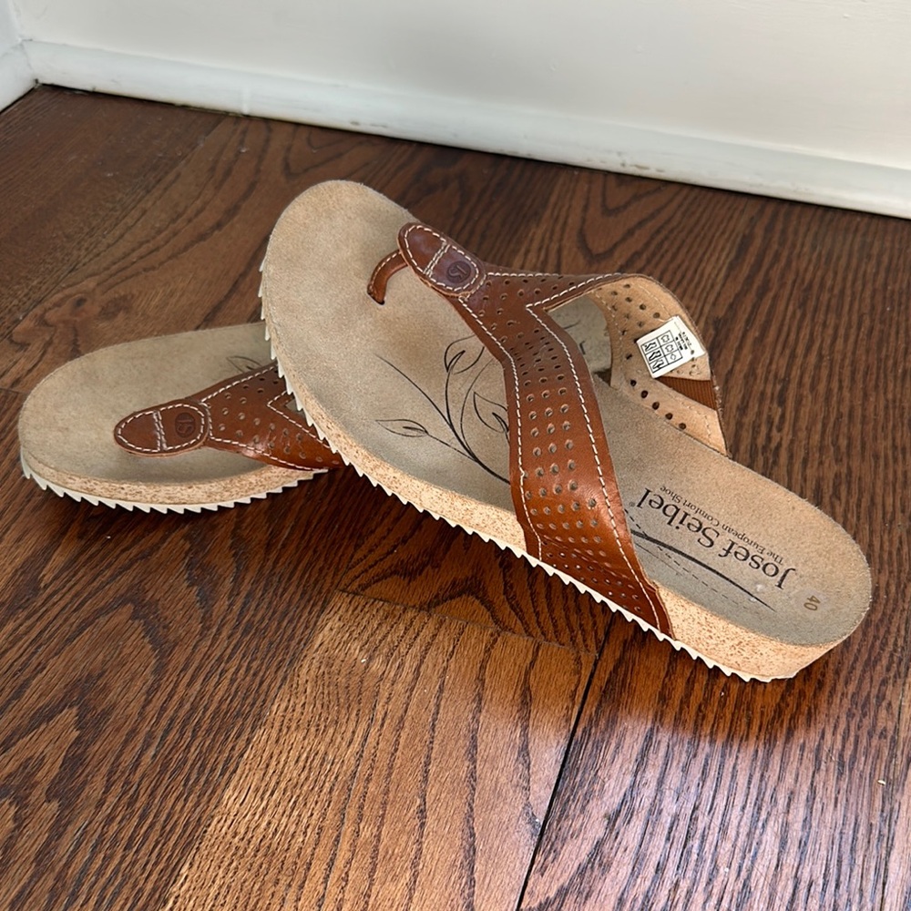 Josef Seibel Brown Leather Sandals
